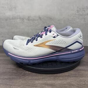 Brooks Ghost 15 Running Shoes Womens 9 Blue Pink Athletic